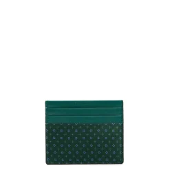 E.Marinella PORTACARTE DI CREDITO SETA E PELLE VERDE SCURO 5 scomparti Outlet