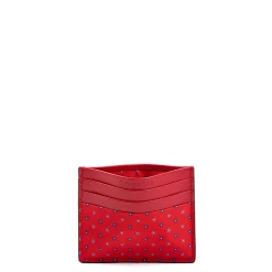 E.Marinella PORTACARTE DI CREDITO SETA E PELLE ROSSO 5 scomparti Discount