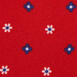 E.Marinella PORTACARTE DI CREDITO SETA E PELLE ROSSO 5 scomparti Hot
