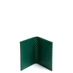 E.Marinella PORTACARTE PIEGHEVOLE IN SETA PELLE VERDE SCURO 10 scomparti Discount