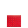 E.Marinella PORTACARTE PIEGHEVOLE IN SETA PELLE ROSSO 10 scomparti Best
