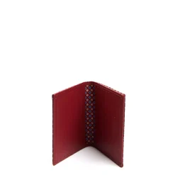 E.Marinella PORTACARTE PIEGHEVOLE IN SETA PELLE BORDEAUX 10 scomparti Online