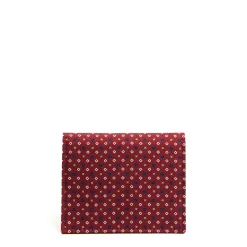 E.Marinella PORTACARTE PIEGHEVOLE IN SETA PELLE BORDEAUX 10 scomparti Discount