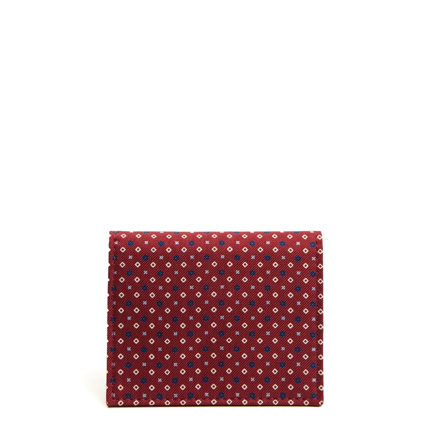 E.Marinella PORTACARTE PIEGHEVOLE IN SETA PELLE BORDEAUX 10 scomparti Discount