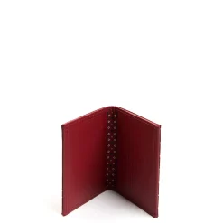 E.Marinella PORTACARTE PIEGHEVOLE IN SETA PELLE BORDEAUX 10 scomparti Discount