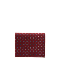 E.Marinella PORTACARTE PIEGHEVOLE IN SETA PELLE BORDEAUX 10 scomparti Hot