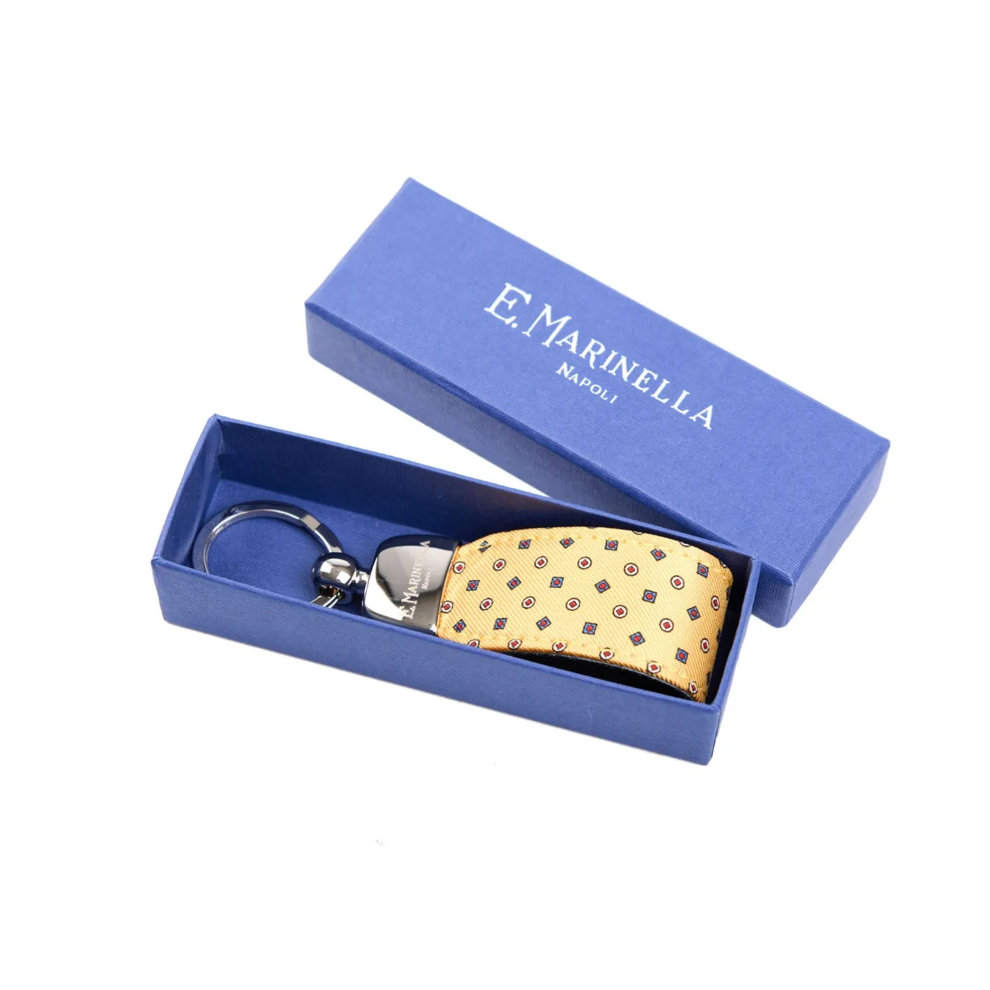 E.Marinella PORTACHIAVI GIALLO In seta e pelle Sale