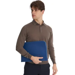 E.Marinella PORTADOCUMENTI BLUETTE In pelle con cinturino Discount