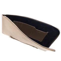 E.Marinella PORTADOCUMENTI TAUPE In pelle con cinturino Discount