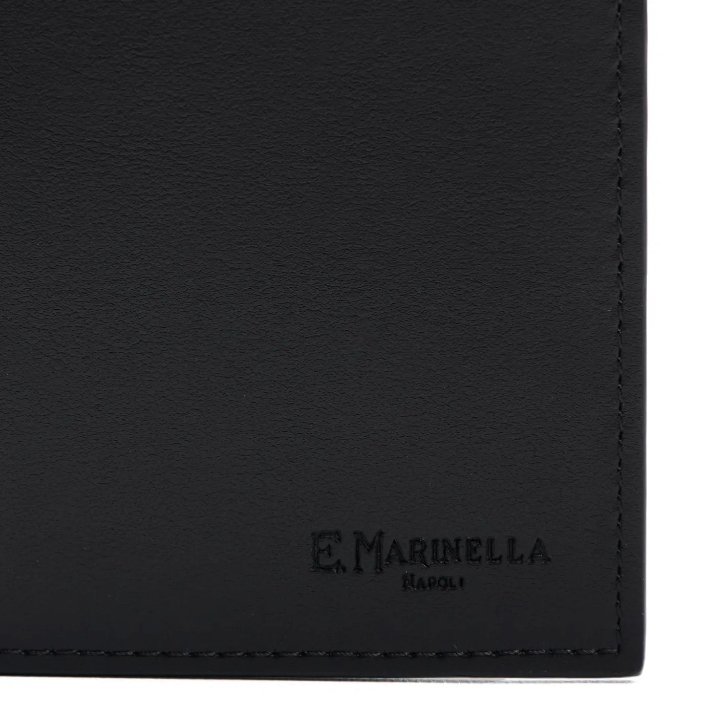 E.Marinella PORTAFOGLIO ORIZZONTALE NERO In pelle liscia Clearance