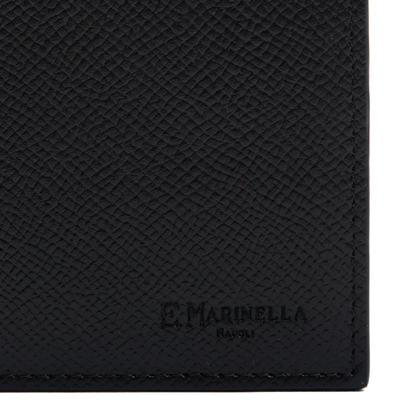 E.Marinella PORTAFOGLIO ORIZZONTALE NERO In pelle martellata Best