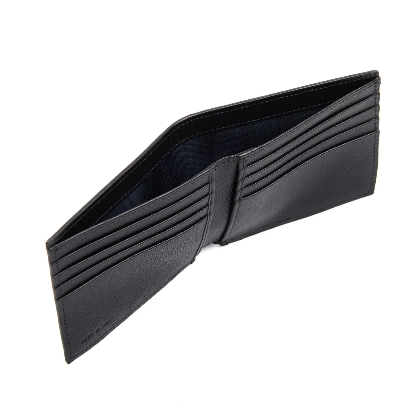 E.Marinella PORTAFOGLIO ORIZZONTALE NERO In pelle martellata Best
