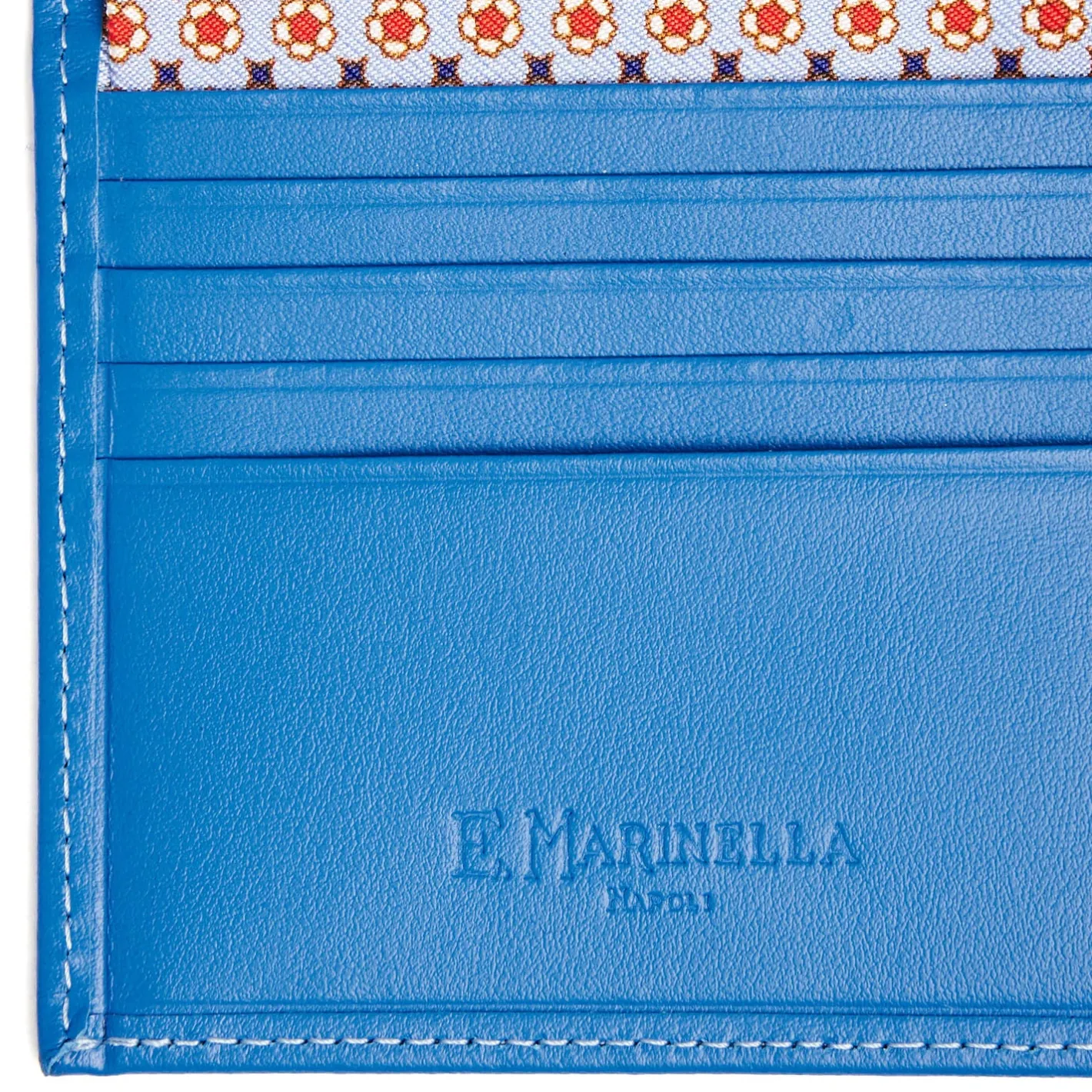 E.Marinella PORTAFOGLIO PICCOLO AZZURRO In seta e pelle