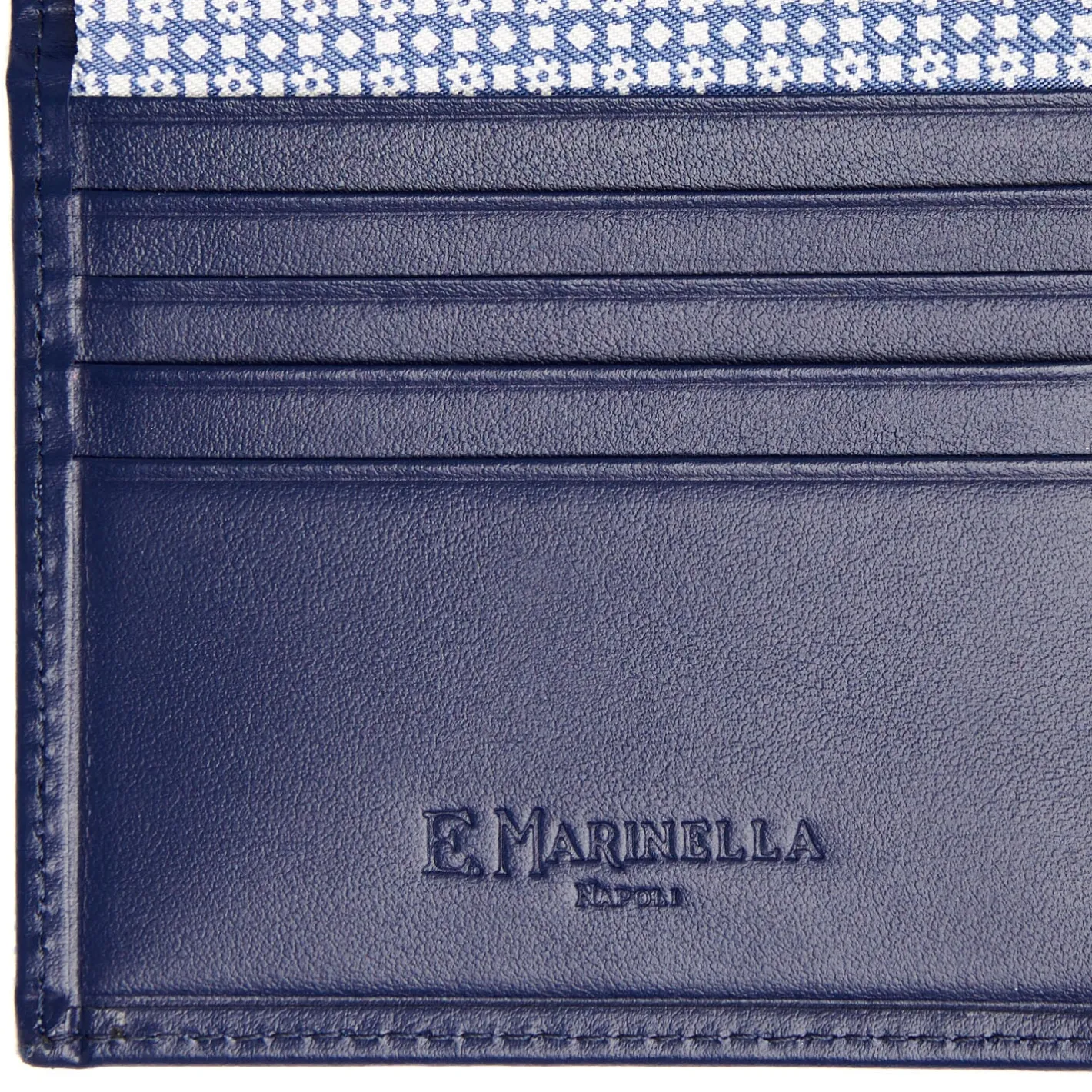 E.Marinella PORTAFOGLIO PICCOLO AZZURRO POLVERE In seta e pelle Discount