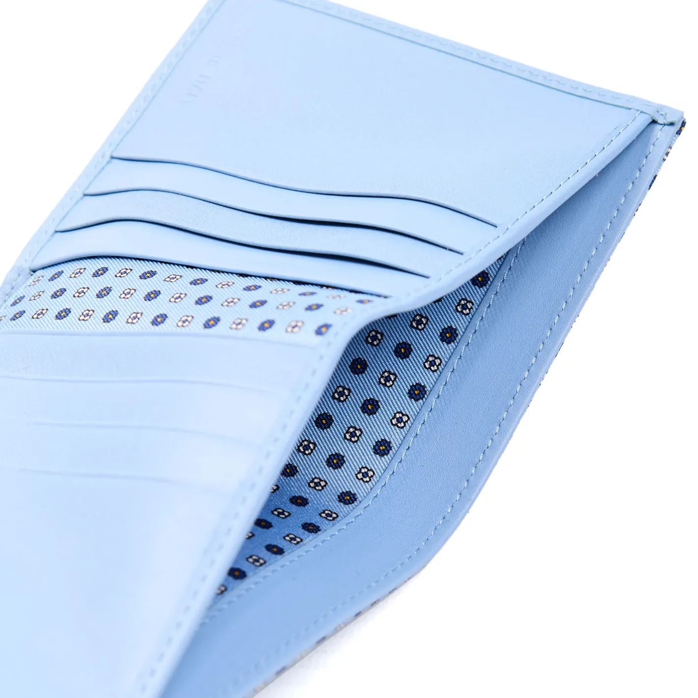 E.Marinella PORTAFOGLIO PICCOLO AZZURRO In seta e pelle Discount
