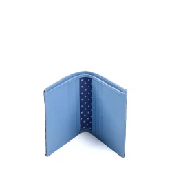 E.Marinella PORTAFOGLIO PICCOLO BLU In seta e pelle Hot