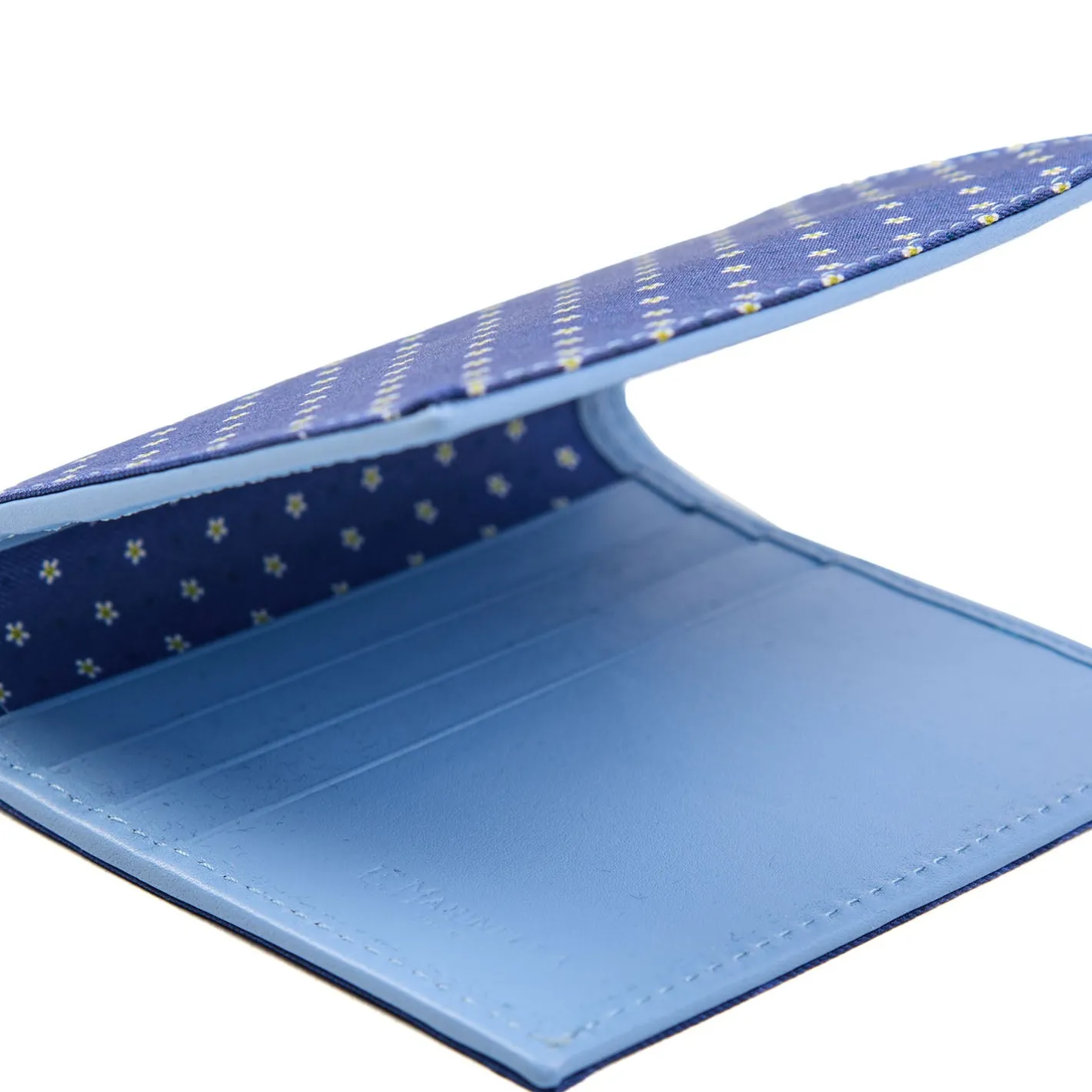 E.Marinella PORTAFOGLIO PICCOLO BLU In seta e pelle Hot