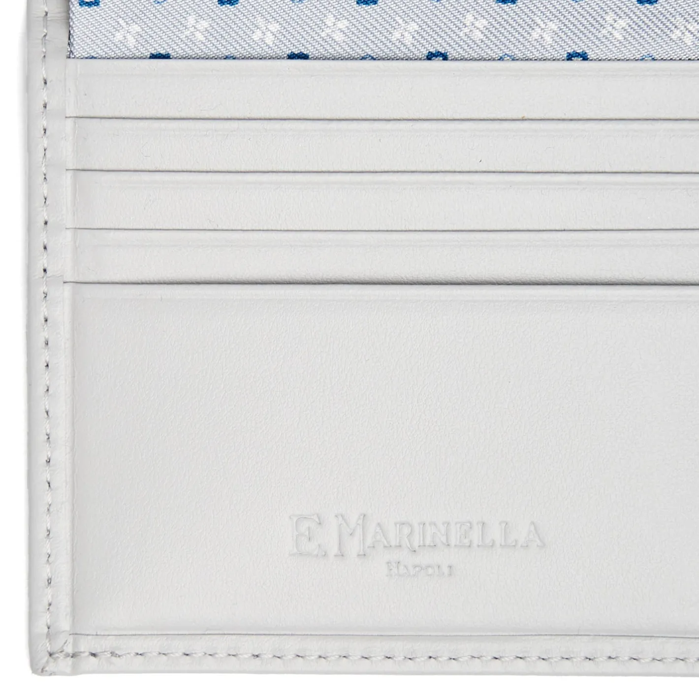 E.Marinella PORTAFOGLIO PICCOLO GRIGIO CHIARO In seta e pelle Sale