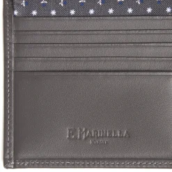 E.Marinella PORTAFOGLIO PICCOLO GRIGIO SCURO In seta e pelle Discount