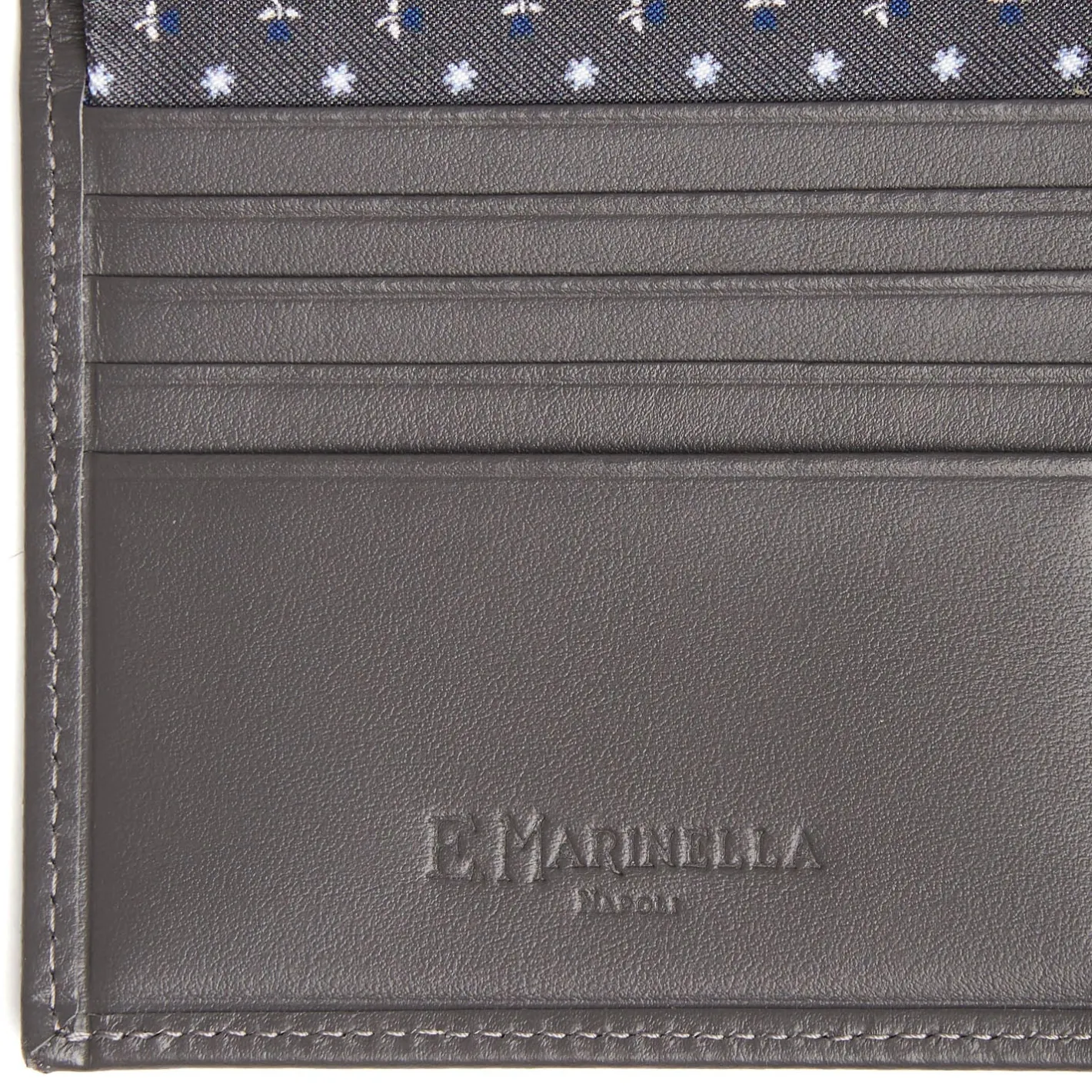 E.Marinella PORTAFOGLIO PICCOLO GRIGIO SCURO In seta e pelle Discount