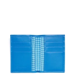 E.Marinella PORTAFOGLIO VERTICALE BLU MEDIO In seta e pelle Best