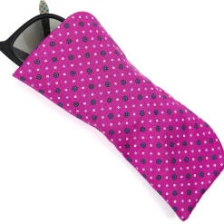 E.Marinella PORTAOCCHIALI FUCSIA In seta stampata a mano Outlet
