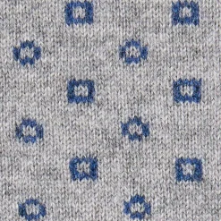 E.Marinella SCALDACOLLO BLU E GRIGIO MICROFANTASIA In cashmere Sale