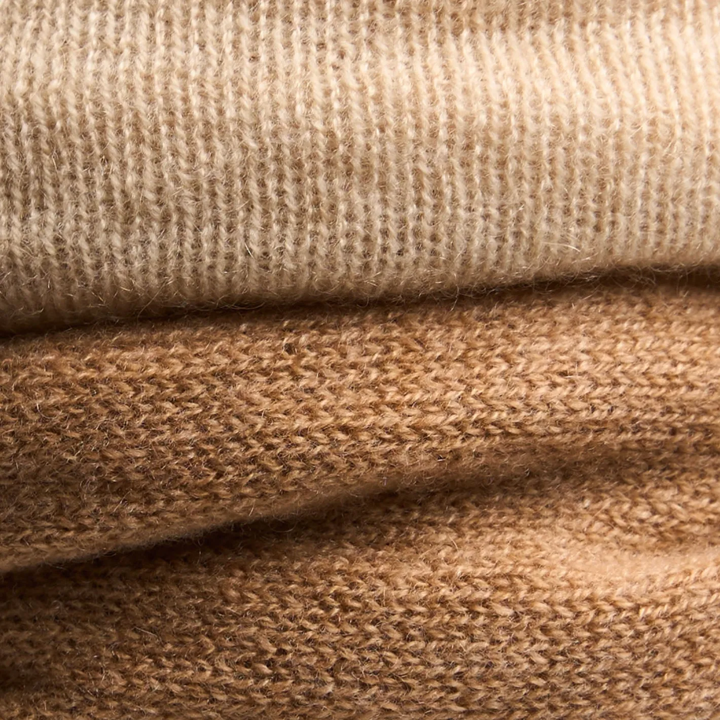 E.Marinella SCALDACOLLO CAMMELLO E GRIGIO CHIARO DOPPIO INTRECCIO In cashmere New