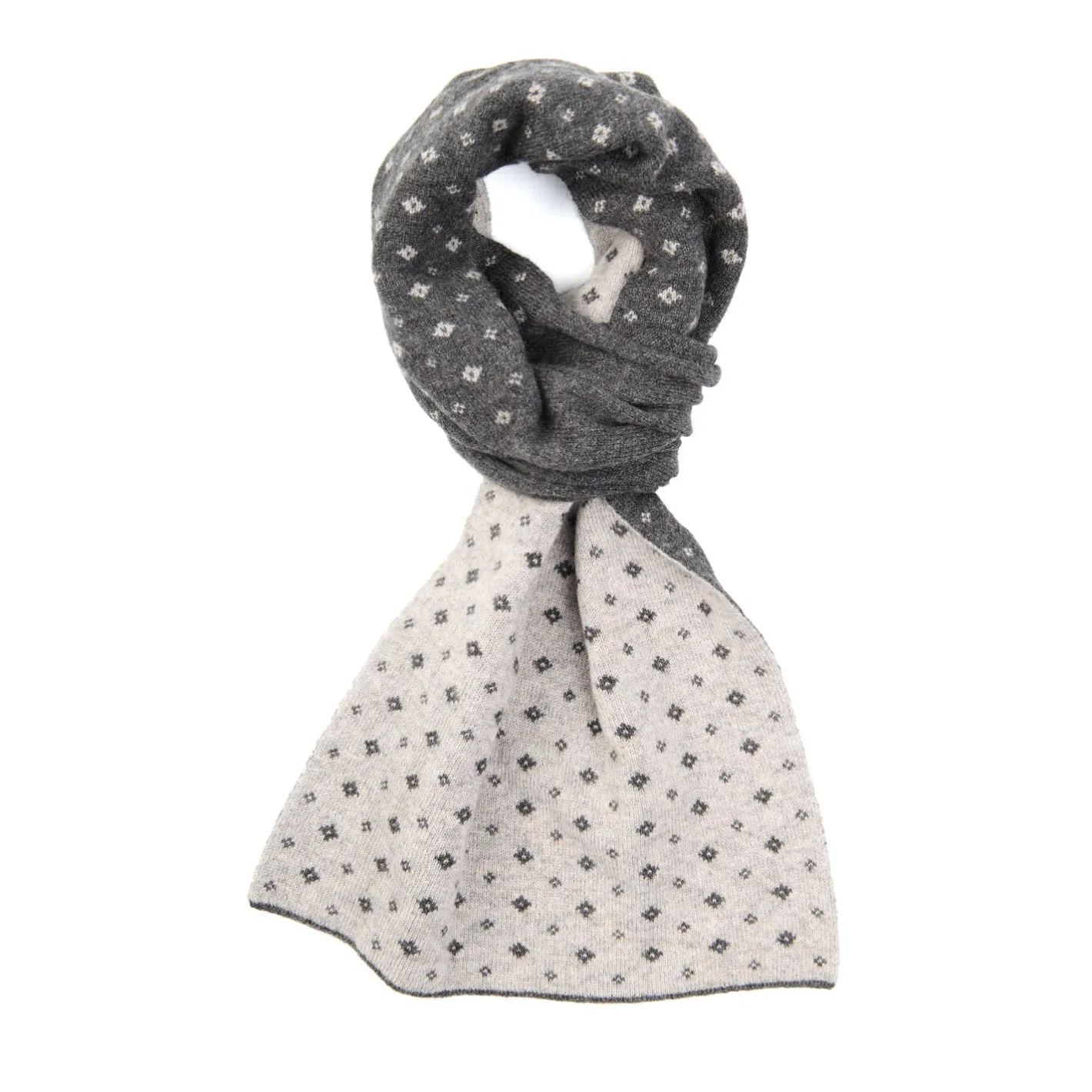 E.Marinella SCALDACOLLO GRIGIO SCURO MICROFANTASIA In cashmere Sale