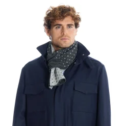 E.Marinella SCALDACOLLO GRIGIO SCURO MICROFANTASIA In cashmere Sale