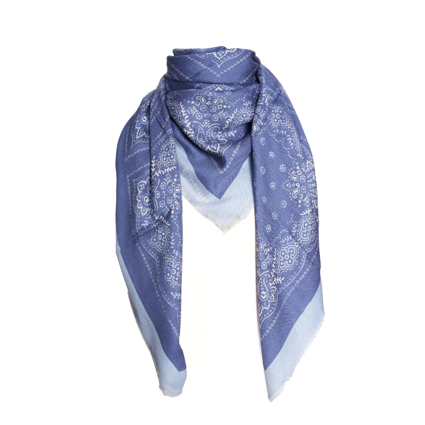 E.Marinella SCIALLE 135 AZZURRO In lana e seta Clearance