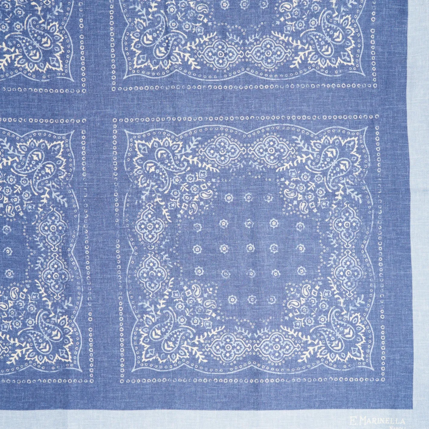 E.Marinella SCIALLE 135 AZZURRO In lana e seta Clearance