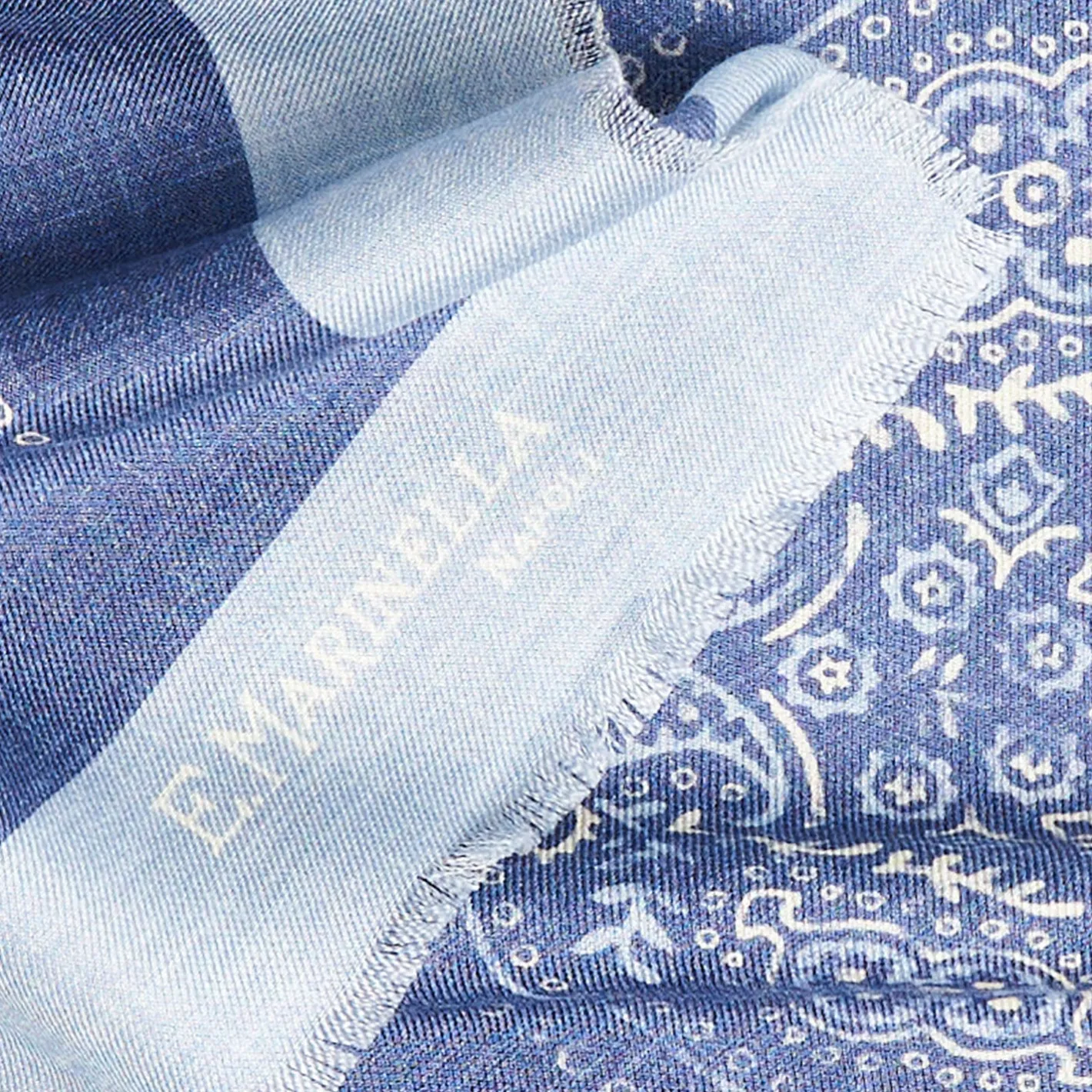 E.Marinella SCIALLE 135 AZZURRO In lana e seta Clearance