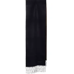 E.Marinella SCIARPA BICOLOR BLU E MARRONE SCURO IN SETA E CASHMERE Tinta unita Online