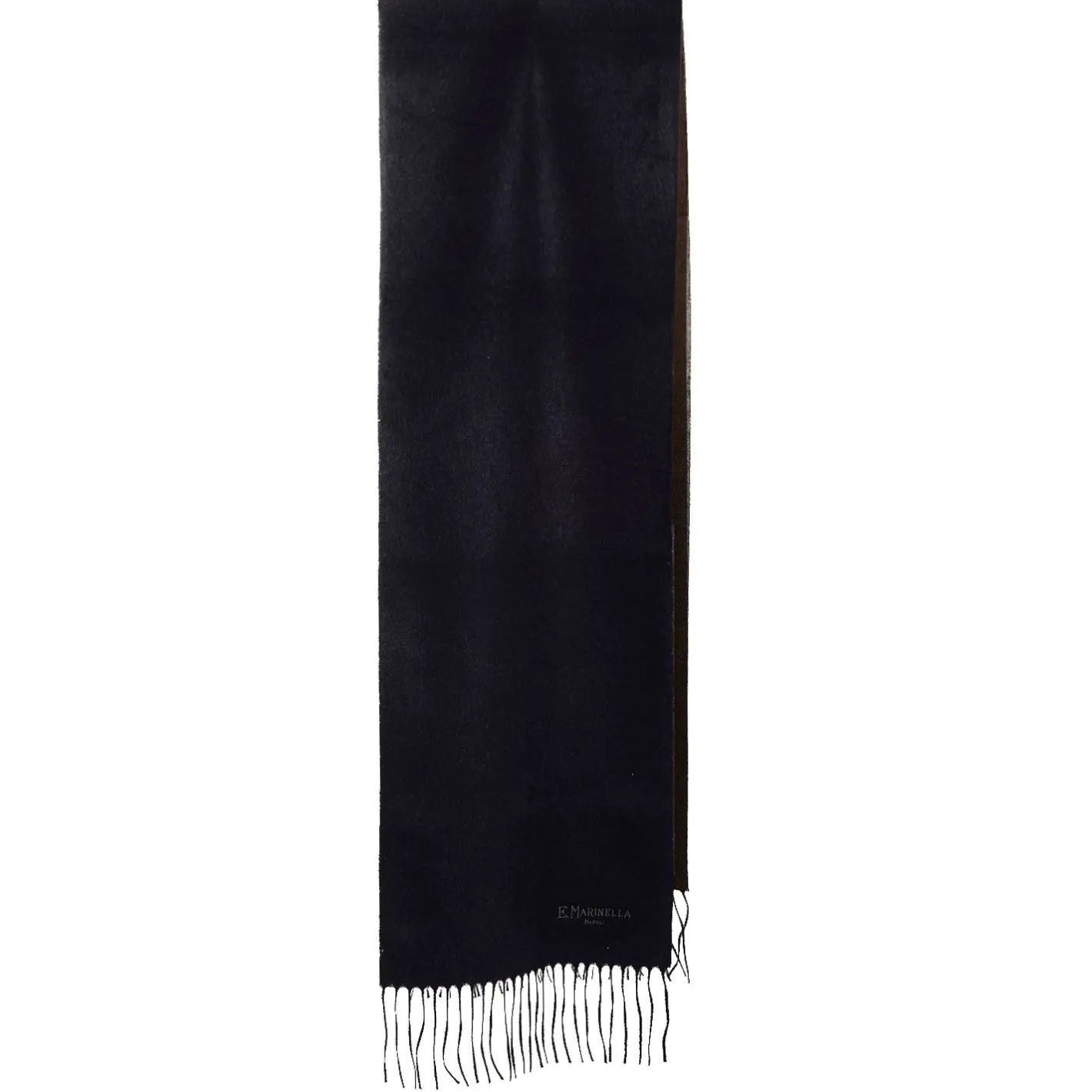 E.Marinella SCIARPA BICOLOR BLU E MARRONE SCURO IN SETA E CASHMERE Tinta unita Online