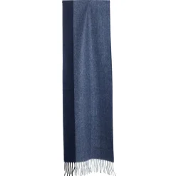E.Marinella SCIARPA BICOLOR BLU IN LANA E CASHMERE Tinta unita Sale
