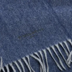 E.Marinella SCIARPA BICOLOR BLU IN LANA E CASHMERE Tinta unita Sale