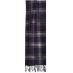 E.Marinella SCIARPA BICOLOR BLU SCURO IN SETA E CASHMERE Check New