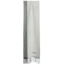 E.Marinella SCIARPA BICOLOR GRIGIO CHIARO IN LANA E CASHMERE Tinta unita Best
