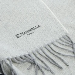 E.Marinella SCIARPA BICOLOR GRIGIO CHIARO IN LANA E CASHMERE Tinta unita Best