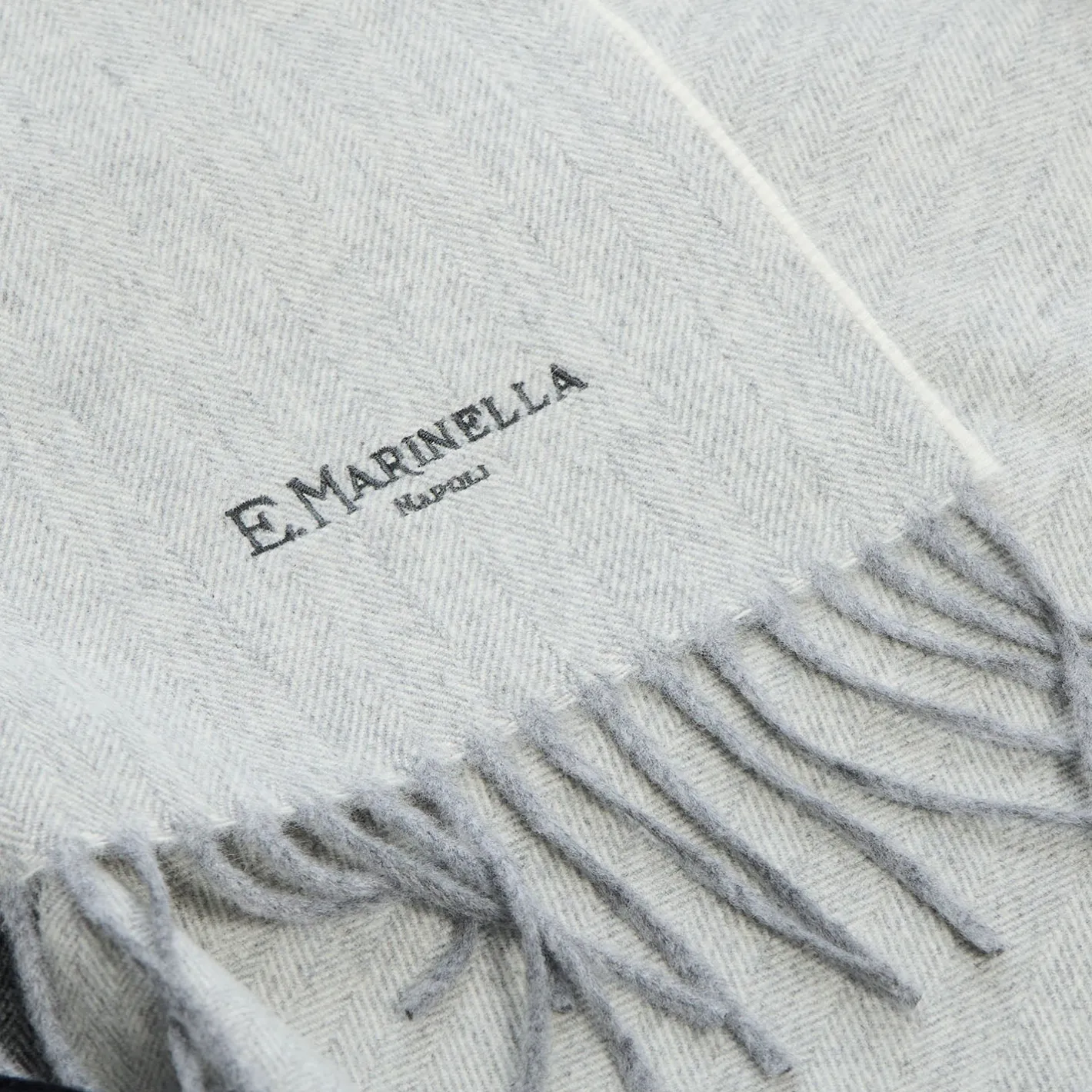 E.Marinella SCIARPA BICOLOR GRIGIO CHIARO IN LANA E CASHMERE Tinta unita Best