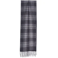 E.Marinella SCIARPA BICOLOR GRIGIO SCURO IN SETA E CASHMERE Check New