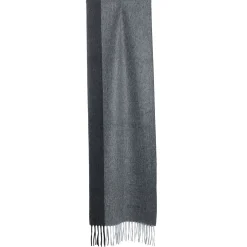 E.Marinella SCIARPA BICOLOR GRIGIO SCURO IN LANA E CASHMERE Tinta unita Online