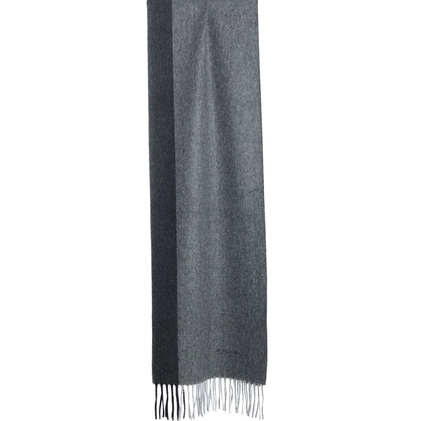E.Marinella SCIARPA BICOLOR GRIGIO SCURO IN LANA E CASHMERE Tinta unita Online