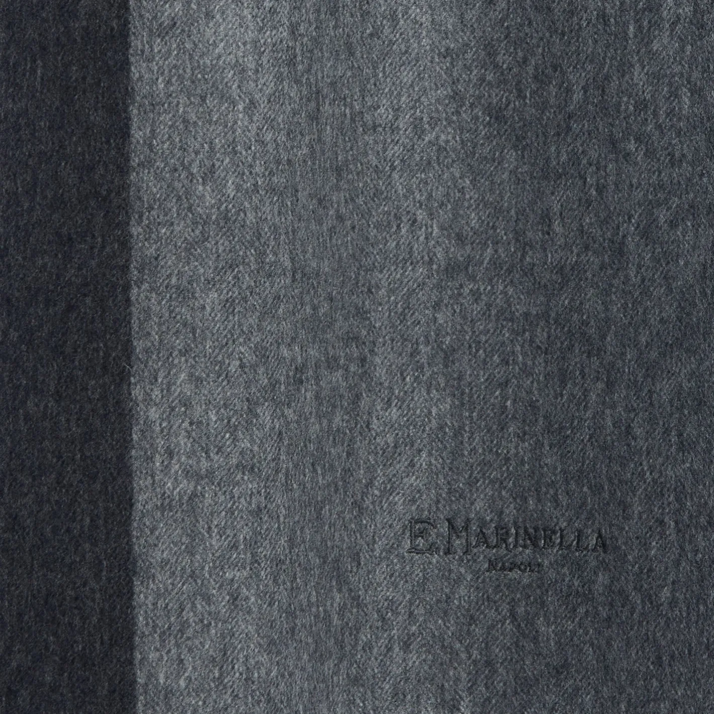 E.Marinella SCIARPA BICOLOR GRIGIO SCURO IN LANA E CASHMERE Tinta unita Online