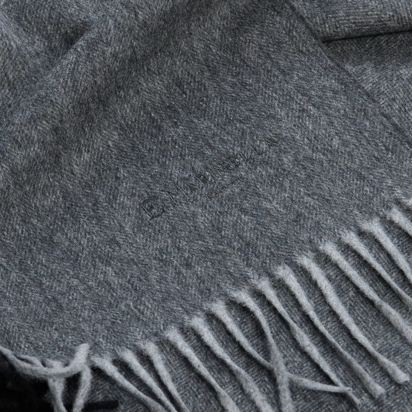 E.Marinella SCIARPA BICOLOR GRIGIO SCURO IN LANA E CASHMERE Tinta unita Online