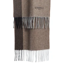 E.Marinella SCIARPA BICOLOR MARRONE IN LANA E CASHMERE Tinta unita Online