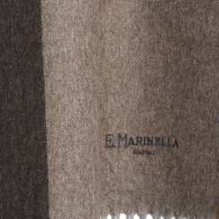 E.Marinella SCIARPA BICOLOR MARRONE IN LANA E CASHMERE Tinta unita Online