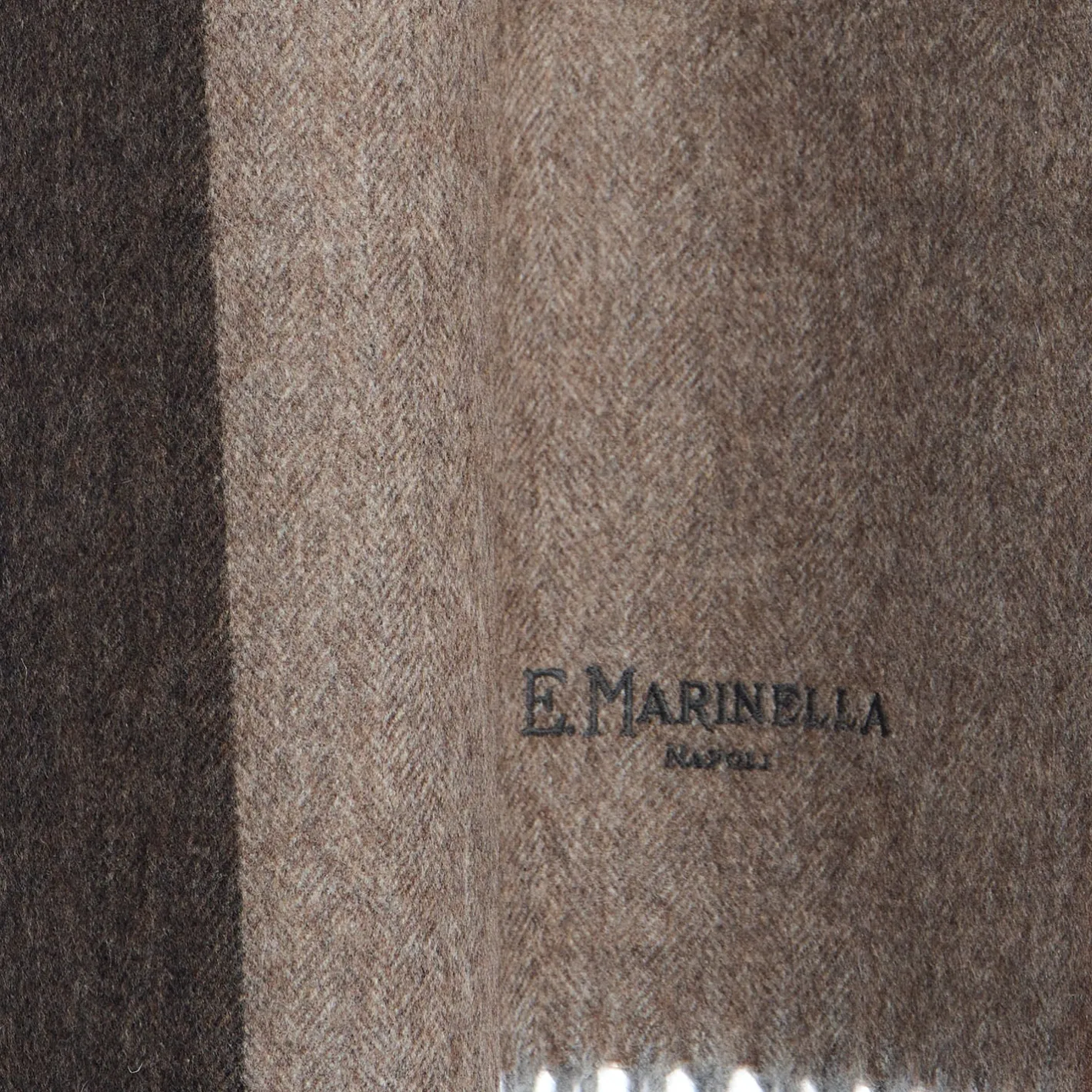 E.Marinella SCIARPA BICOLOR MARRONE IN LANA E CASHMERE Tinta unita Online
