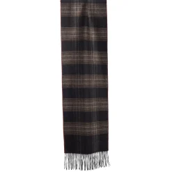 E.Marinella SCIARPA BICOLOR MARRONE IN SETA E CASHMERE Check Discount